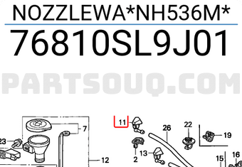 Honda 76810SL9J01 NOZZLEWA*NH536M*