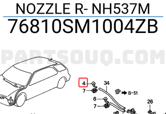 Honda 76810SM1004ZB NOZZLE R- NH537M