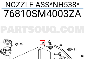 Honda 76810SM4003ZA NOZZLE ASS*NH538*