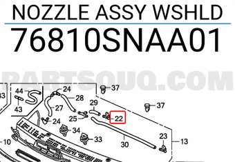 Honda 76810SNAA01 NOZZLE ASSY WSHLD