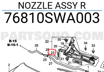 Honda 76810SWA003 NOZZLE ASSY R