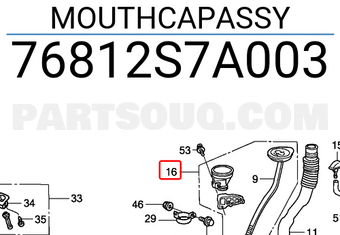 Honda 76812S7A003 MOUTHCAPASSY