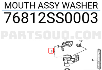 Honda 76812SS0003 MOUTH ASSY WASHER