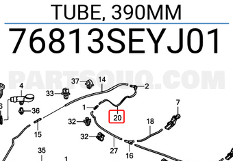 Honda 76813SEYJ01 TUBE, 390MM