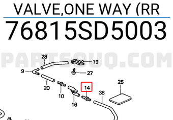 Honda 76815SD5003 VALVE,ONE WAY (RR
