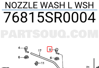 Honda 76815SR0004 NOZZLE WASH L WSH