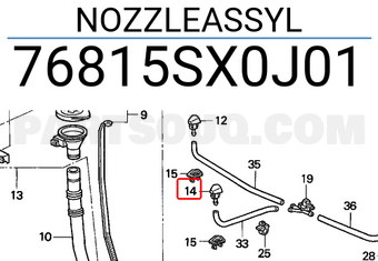 Honda 76815SX0J01 NOZZLEASSYL