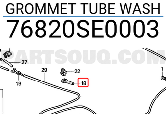 Honda 76820SE0003 GROMMET TUBE WASH