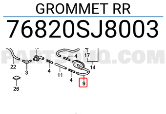 Honda 76820SJ8003 GROMMET RR
