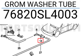 Honda 76820SL4003 GROM WASHER TUBE