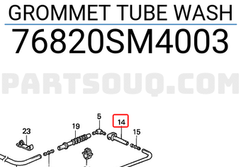 Honda 76820SM4003 GROMMET TUBE WASH
