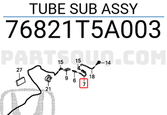 Honda 76821T5A003 TUBE SUB ASSY