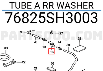 Honda 76825SH3003 TUBE A RR WASHER