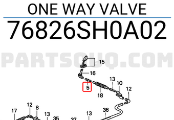 Honda 76826SH0A02 ONE WAY VALVE