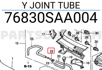 Honda 76830SAA004 Y JOINT TUBE
