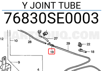 Honda 76830SE0003 Y JOINT TUBE