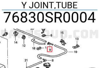 Honda 76830SR0004 Y JOINT,TUBE