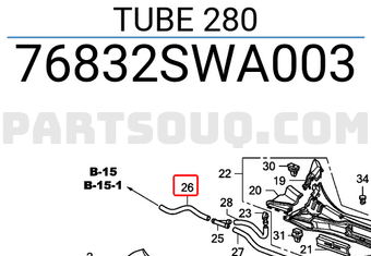 Honda 76832SWA003 TUBE 280