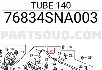 Honda 76834SNA003 TUBE 140