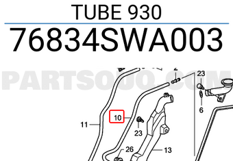 Honda 76834SWA003 TUBE 930