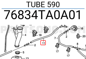 Honda 76834TA0A01 TUBE 590