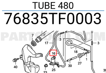 Honda 76835TF0003 TUBE 480