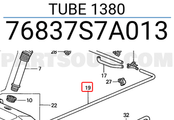 Honda 76837S7A013 TUBE 1380