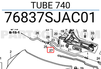 Honda 76837SJAC01 TUBE 740