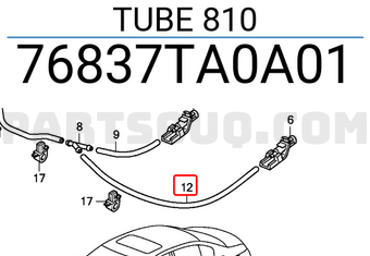 Honda 76837TA0A01 TUBE 810