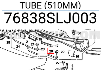 Honda 76838SLJ003 TUBE (510MM)