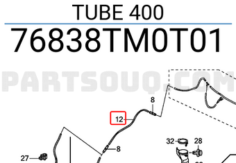 Honda 76838TM0T01 TUBE 400