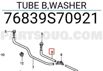 Honda 76839S70921 TUBE B,WASHER