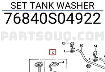 Honda 76840S04922 SET TANK WASHER