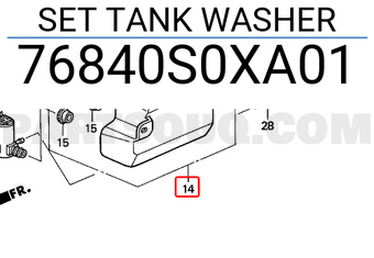 Honda 76840S0XA01 SET TANK WASHER