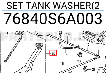 Honda 76840S6A003 SET TANK WASHER(2