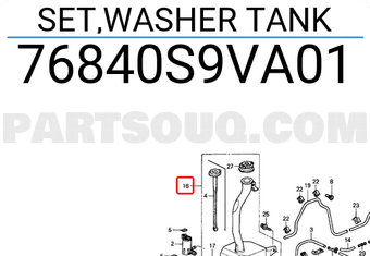 Honda 76840S9VA01 SET,WASHER TANK