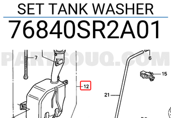 Honda 76840SR2A01 SET TANK WASHER