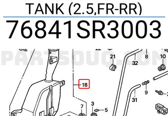 Honda 76841SR3003 TANK (2.5,FR-RR)