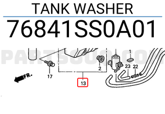 Honda 76841SS0A01 TANK WASHER