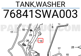 Honda 76841SWA003 TANK,WASHER