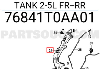 Honda 76841T0AA01 TANK 2-5L FR--RR