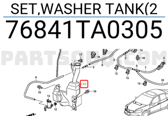 Honda 76841TA0305 SET,WASHER TANK(2
