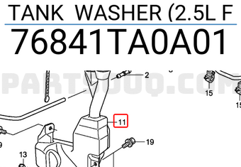 Honda 76841TA0A01 TANK WASHER (2.5L F