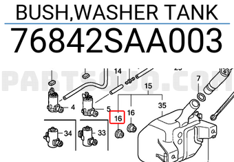 Honda 76842SAA003 BUSH,WASHER TANK