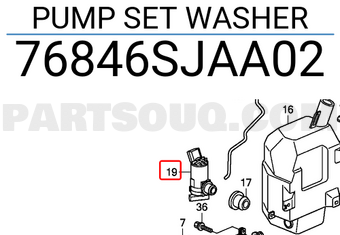 Honda 76846SJAA02 PUMP SET WASHER