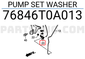 Honda 76846T0A013 PUMP SET WASHER