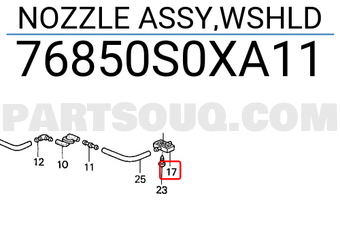 Honda 76850S0XA11 NOZZLE ASSY,WSHLD
