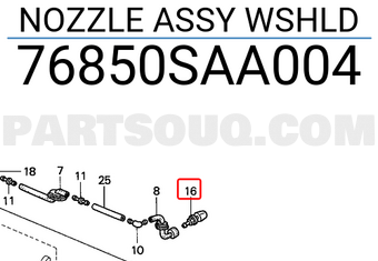 Honda 76850SAA004 NOZZLE ASSY WSHLD