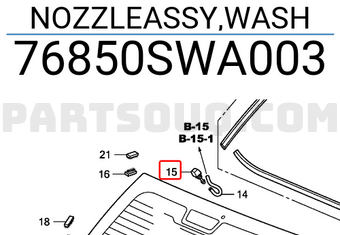 Honda 76850SWA003 NOZZLEASSY,WASH