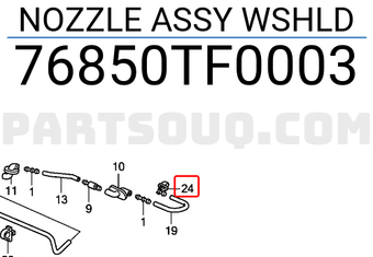 Honda 76850TF0003 NOZZLE ASSY WSHLD